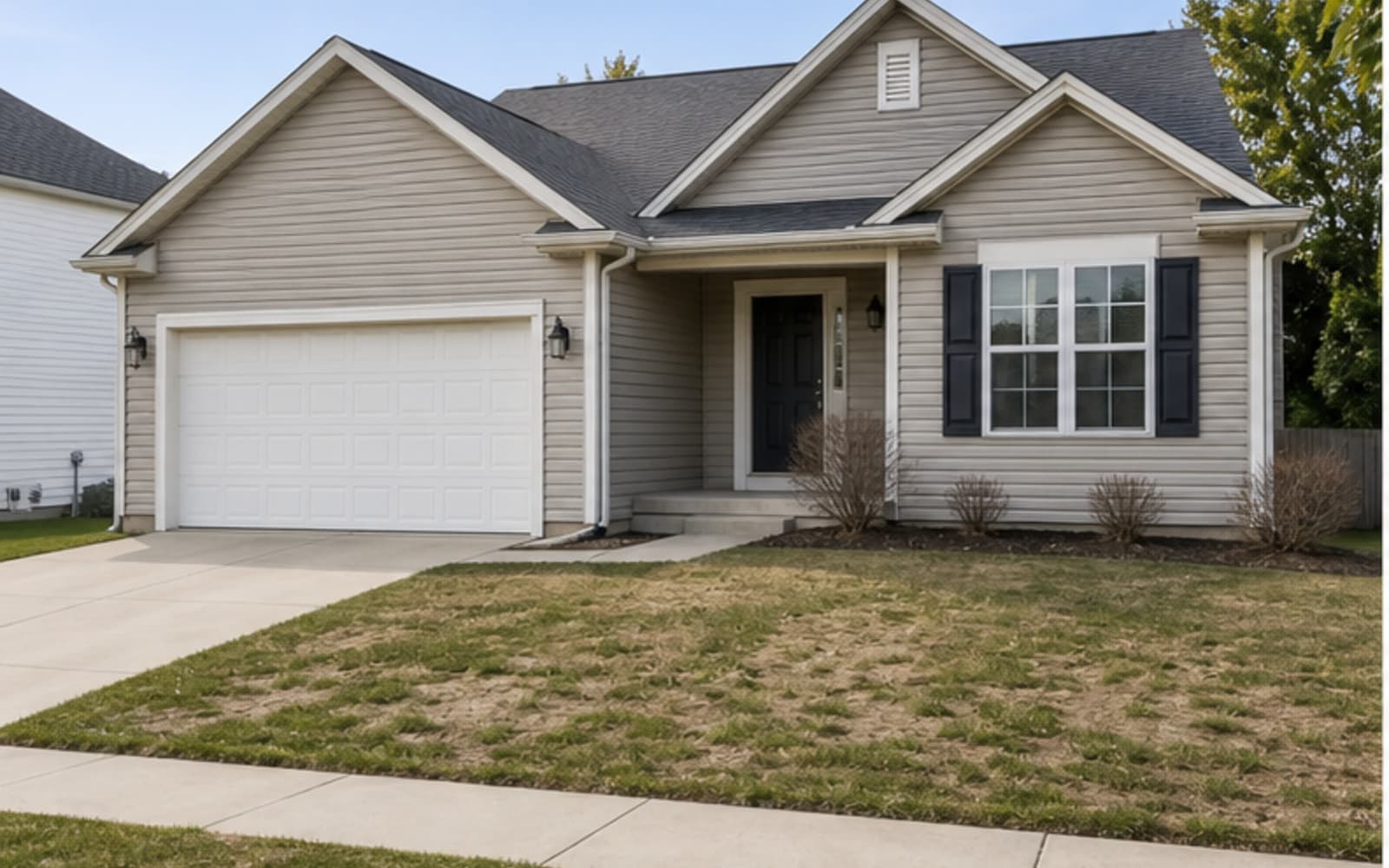 Front Yard plain front yard -> curb appeal sample transformation — before
